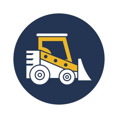  Yapım Buldozer Vektör Simgesi Kolayca değiştirilebilir veya düzenlenebilir