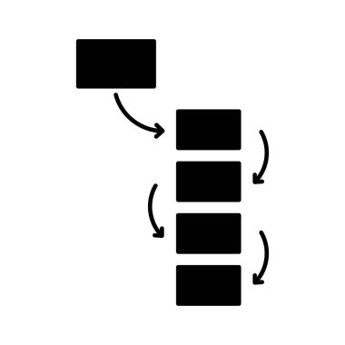 Algoritma yarı glifli vektör simgesi. Bu simge kolayca değiştirilebilir veya düzenlenebilir.