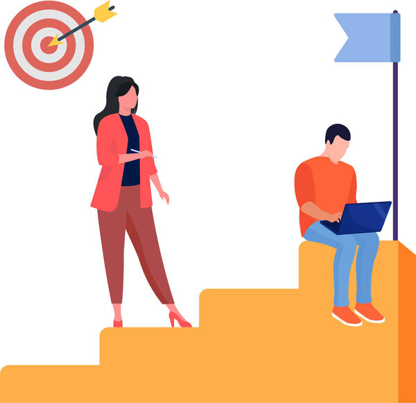 Businessman with Career growth Illustration