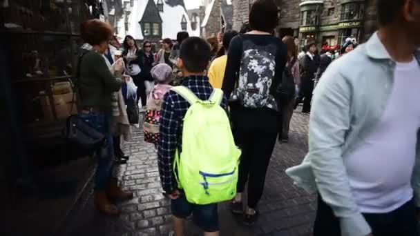 Osaka Japan Oktober 2016 Die Hogwarts Burg Der Zauberhaften Welt — Stockvideo