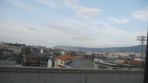 Осака Японія Жовтня Видом Міський Пейзаж Від Осаки Потягом Перейти — стокове відео