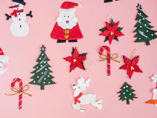 Christmas Objects Laid Out Background — Stock Photo, Image