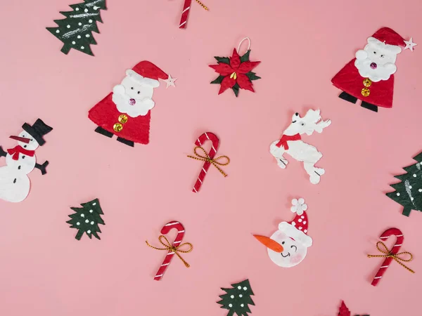 Christmas Objects Laid Out Background — Stock Photo, Image