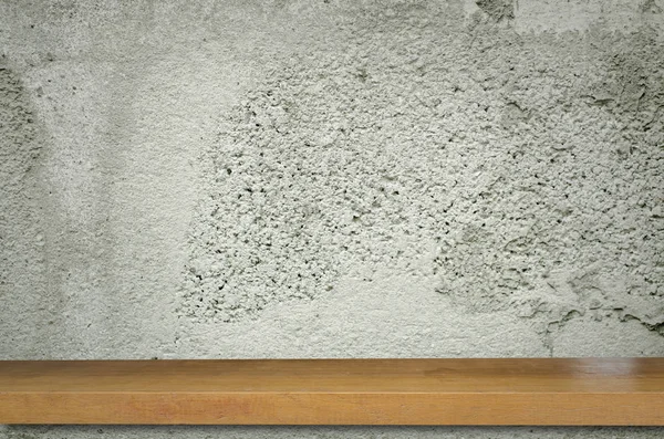 Mock Tabel Voor Weergave Met Ruwe Muur Textuur — Stockfoto