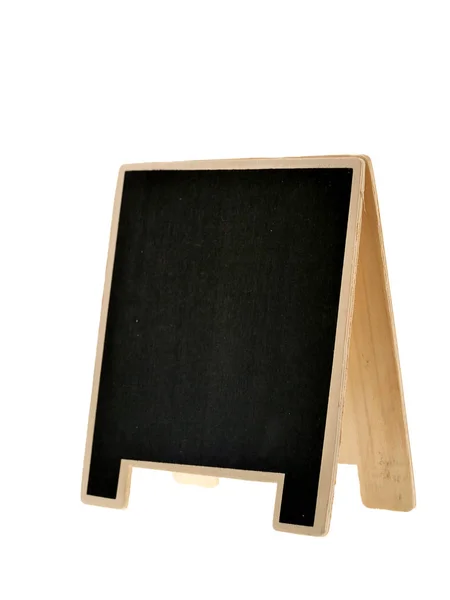 Blank wooden blackboard isolated on white. — Stock Photo, Image