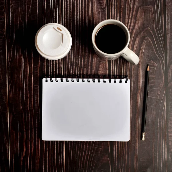 Coffee break, ideas, notes, goals or plan writing concept. Top v — Stock Photo, Image