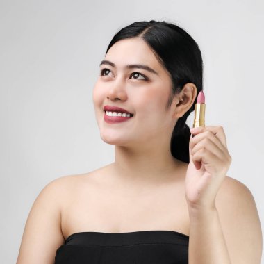 Genç Asyalı kadın modeli mükemmel temiz sk ile parlak makyaj ile