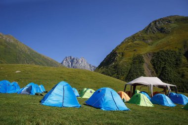 Doğada, Gürcistan, dağlarda yaz aylarında Borjomi kamp