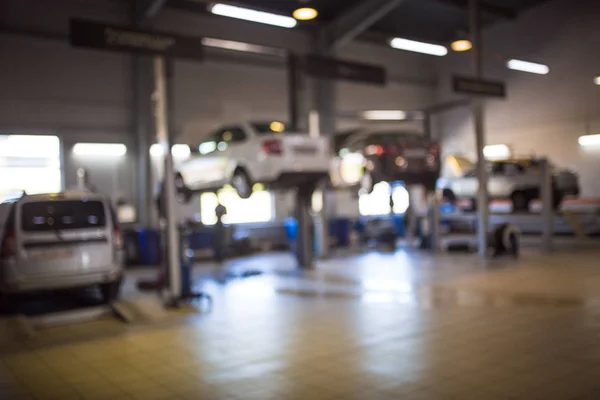 Gesamtansicht Der Tankstelle Der Unschärfe Der Hintergrund Der Tankstelle Einer — Stockfoto