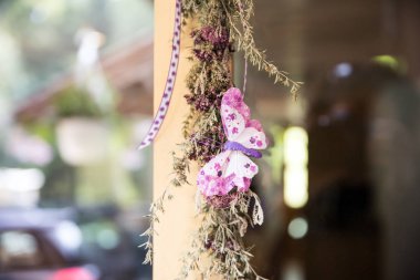 Ev dekorasyon doğal lavanta, Bahçe bitkileri ve kelebek yapımı