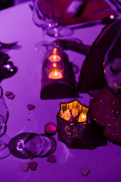 Bougeoir étoile Coeur Bois Décoration Table Mariage