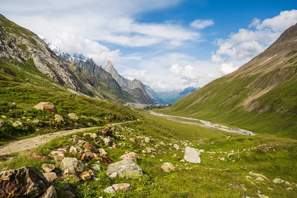 Paisagem Montanha Rochosa Com Marmot Trilha Mont Blanc — Fotografia de Stock