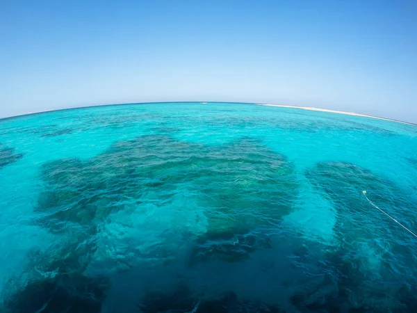 Червоне Море Риф Пісок Смугу Синього Неба — стокове фото