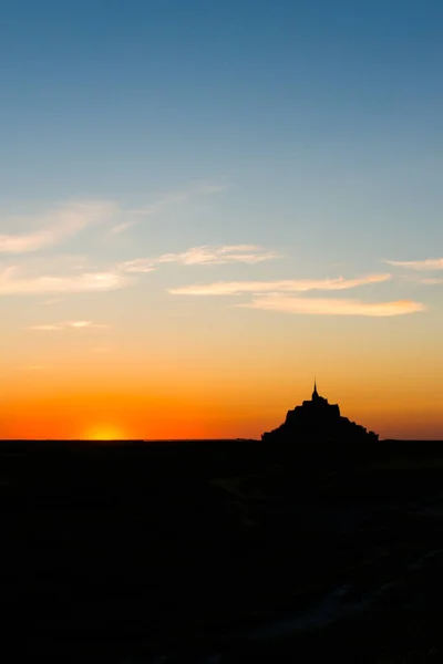 Mont Saint-Michel Bay in Normandy France at Sunset - portrait ve — Stock Photo, Image