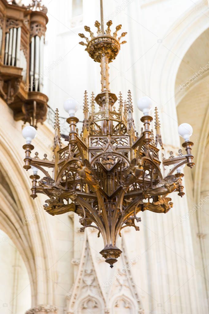 Nantes Cathedral Saint-Pierre and Saint-Paul Interior Columns and Statues