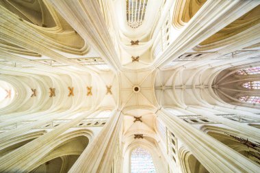 Nantes Katedrali Saint-Pierre ve Saint-Paul Yüksek Tavanı, Sütunlar ve Lekeli Camlar