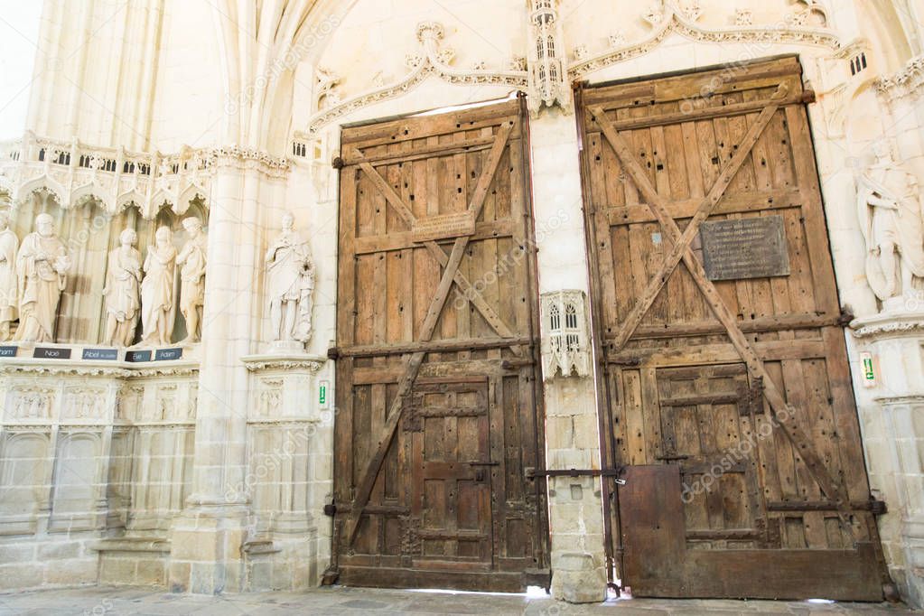 Nantes Cathedral Saint-Pierre and Saint-Paul Medieval Wooden Entrance Door