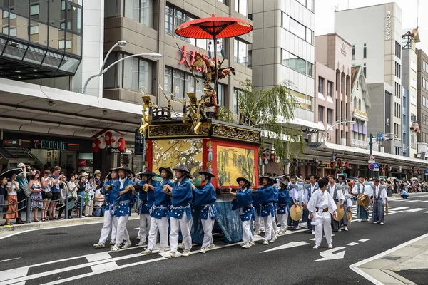 stock image Kyoto, Japan - 24 July 2016. Traditional event of Gion Matsuri festival at hot summer day in Kyoto.