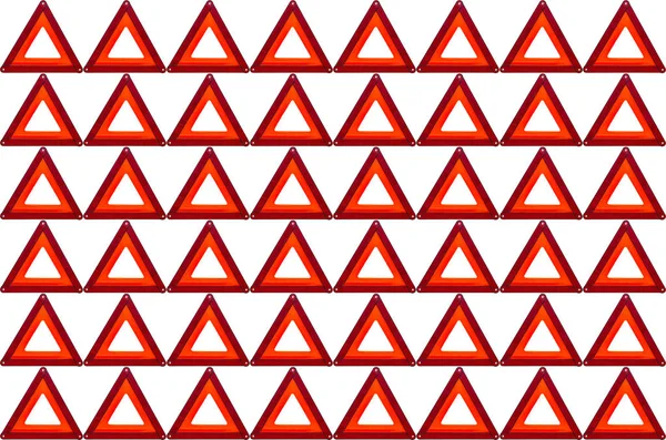 Pattern Made Foldaway Reflective Road Hazard Warning Triangle Isolated White — Stock Photo, Image