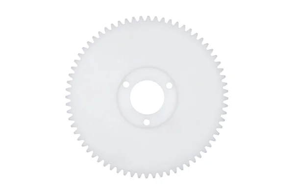 Kunststoff Weißes Getriebe Mit Ritzeln Isoliert Auf Weißem Hintergrund Mit — Stockfoto