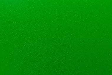 Küçük hassas bir ışıkla aydınlatılmış yeşil, mat bir arka plan üzerinde Su damlacıkları.