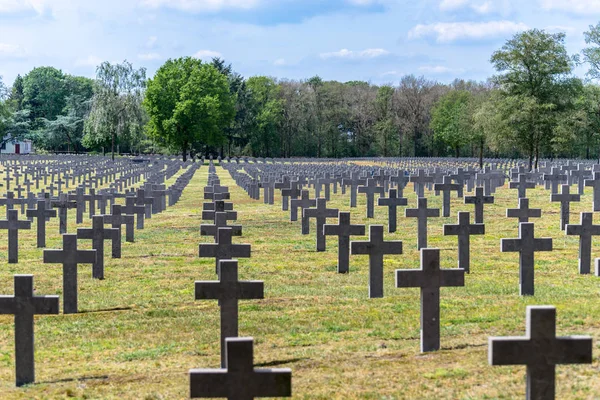 Lot Small Concrete Crosses German War Cemetery Netherlands — Stock Photo, Image
