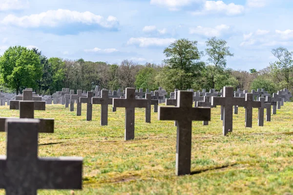 Lot Small Concrete Crosses German War Cemetery Netherlands — Stock Photo, Image