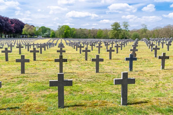 Lot Small Concrete Crosses German War Cemetery Netherlands — Stock Photo, Image