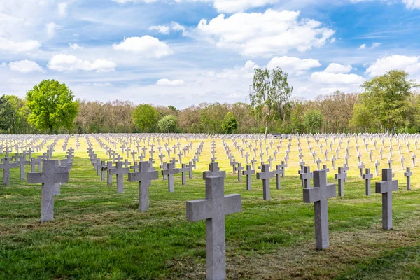 Lot Small Concrete Crosses German War Cemetery Netherlands — Stock Photo, Image