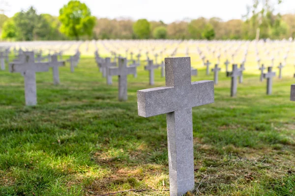 Lot Small Concrete Crosses German War Cemetery Netherlands — Stock Photo, Image