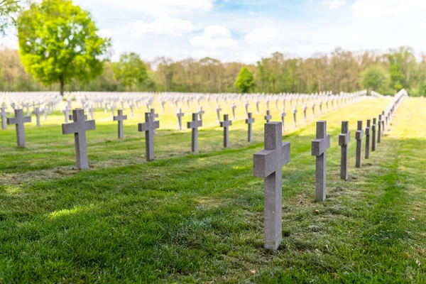 Lot Small Concrete Crosses German War Cemetery Netherlands — Stock Photo, Image