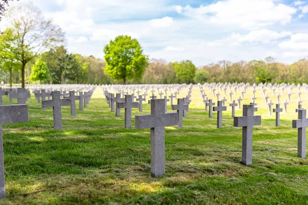 Lot Small Concrete Crosses German War Cemetery Netherlands — Stock Photo, Image