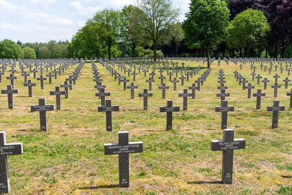 Ysselsteyn Netherlands May 2019 Lot Small Concrete Crosses German War — Stock Photo, Image