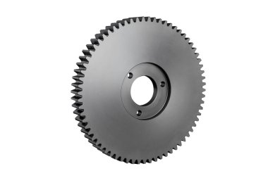 Plastik, siyah dişli ile 68 sprockets, kırpma yolu ile beyaz bir arka plan üzerinde izole.