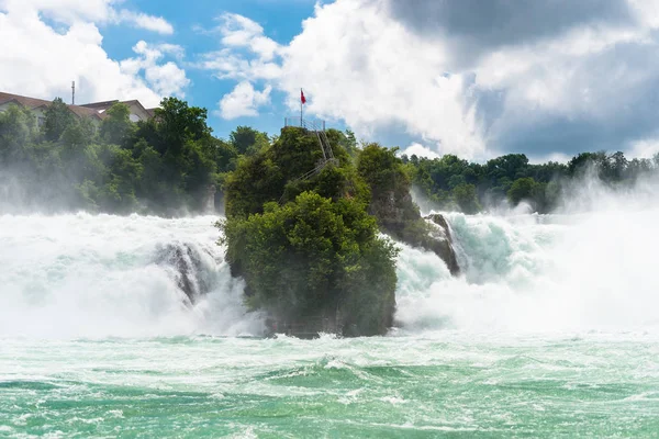 Beautiful Waterfall River Rhine City Neuhausen Rheinfall Northern Switzerland Rhine — Stock Photo, Image