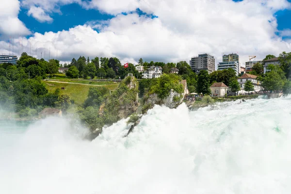 Neuhausen Rheinfall Swiss Juli 2019 Air Terjun Sungai Rhine Kota — Stok Foto