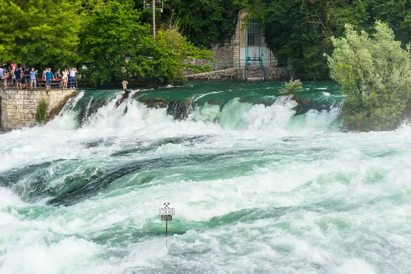 Neuhausen Rheinfall Swiss Juli 2019 Air Terjun Sungai Rhine Kota — Stok Foto