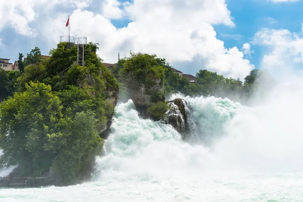 Beautiful Waterfall River Rhine City Neuhausen Rheinfall Northern Switzerland Rhine — Stock Photo, Image