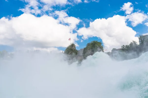 Beautiful Waterfall River Rhine City Neuhausen Rheinfall Northern Switzerland Rhine — Stock Photo, Image