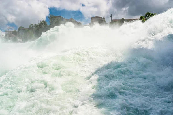 Sebuah Air Terjun Yang Indah Sungai Rhine Kota Neuhausen Rheinfall — Stok Foto