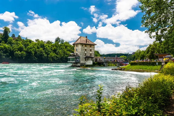 Neuhausen Rheinfall Swiss Juli 2019 Air Terjun Sungai Rhine Neuhausen — Stok Foto