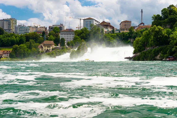 Neuhausen Rheinfall Swiss Juli 2019 Air Terjun Sungai Rhine Kota — Stok Foto