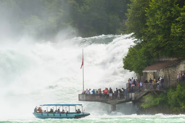 Neuhausen Rheinfall Swiss Juli 2019 Air Terjun Sungai Rhine Kota — Stok Foto