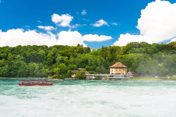 Neuhausen Rheinfall Swiss Juli 2019 Air Terjun Sungai Rhine Neuhausen — Stok Foto