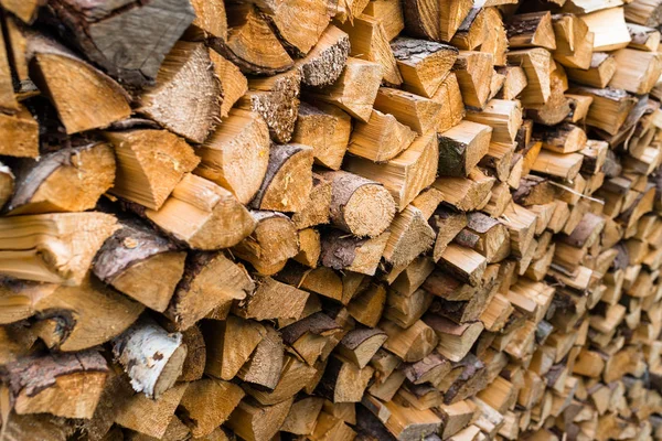Hromadě Stromů Rozřezané Dříví Uzavření Záběru Dřevěné Pozadí — Stock fotografie