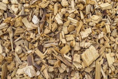 Ahşap yongalardan yapılmış arka plan, yakın çekim, ahşap doku.