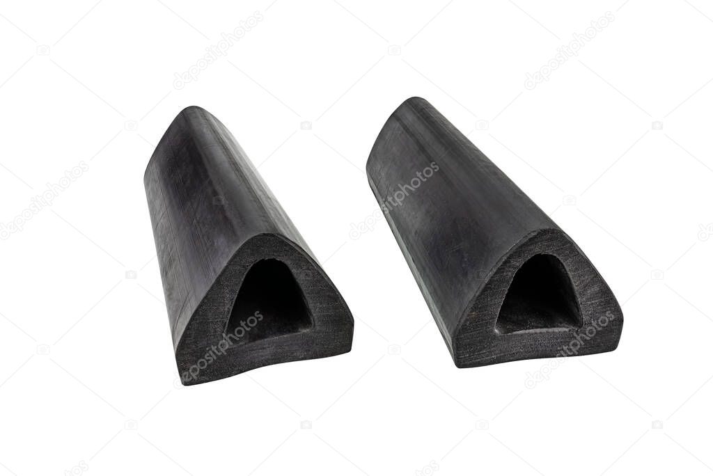Two rubber wedges isolated on a white background with a clipping path.