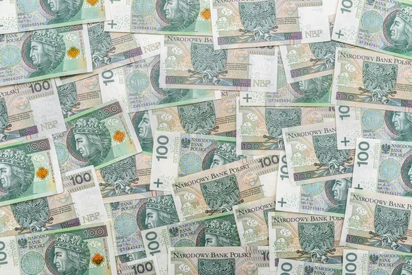 Pozadí Polské 100 Zloté Bankovky Zázemí Pro Finance Ekonomiku — Stock fotografie