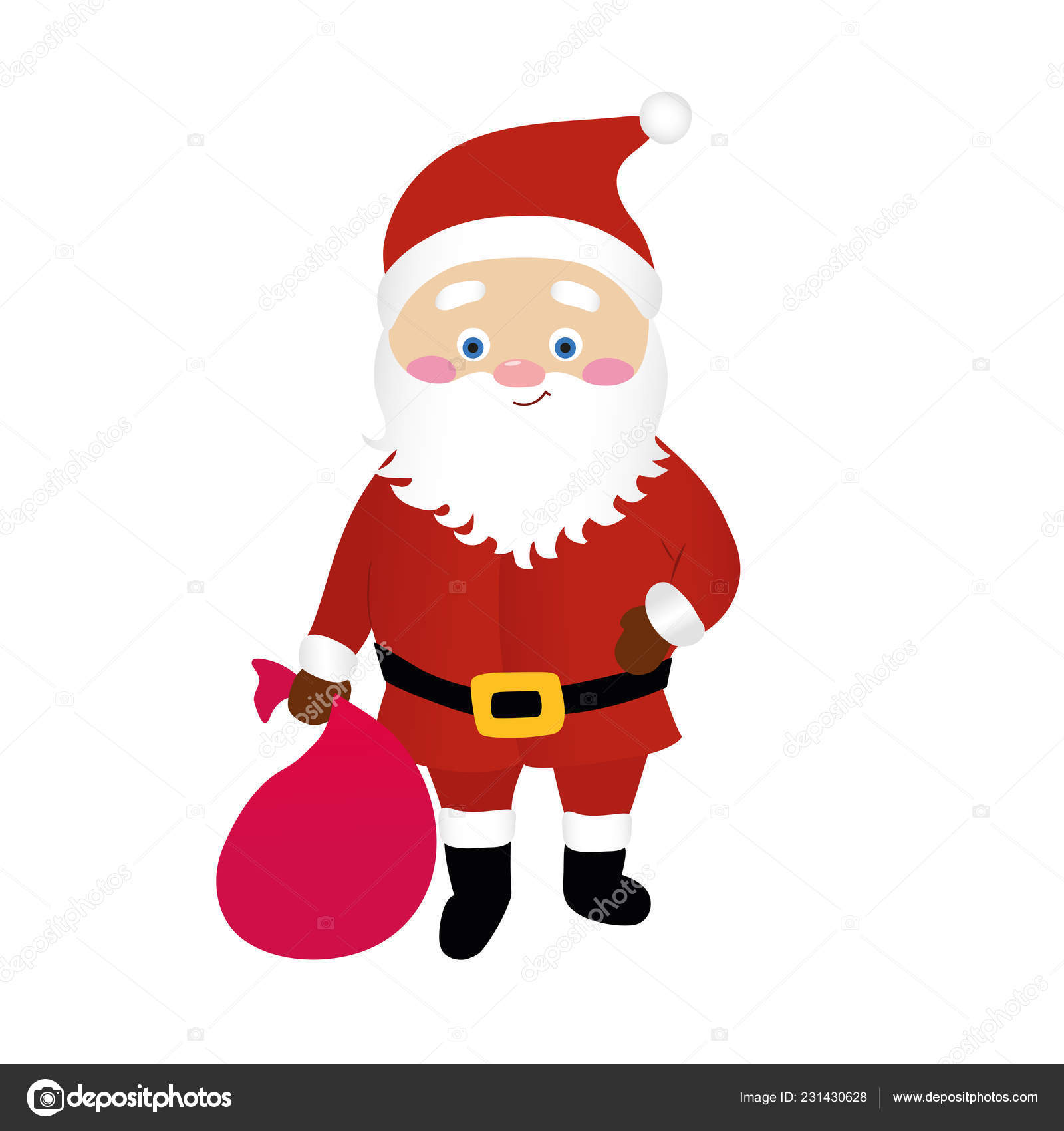 Cartoon Santa Claus Vector Isolated On White Background