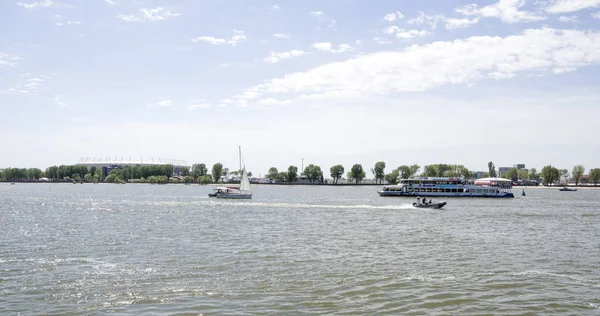 Rostov Donu Rusko Červen 2018 Pohled Řeky Don Řece Plují — Stock fotografie